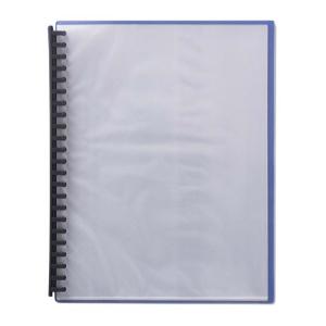 Winc Display Book Refillable A4 20 Pocket Clear front cover Blue back cover