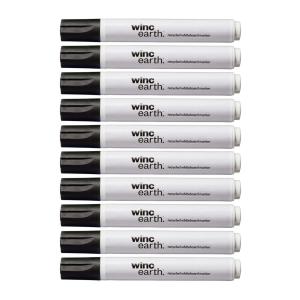 Winc Earth Whiteboard Marker Recycled Bullet Tip 1.5-3.0mm Black Box 10