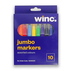 Winc Coloured Marker Jumbo Assorted Colours Pack 10