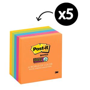 Post-it 654-5SSUC Super Sticky Rio de Janeiro Notes 76 x 76mm 5 Pads