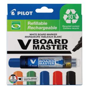 Pilot Begreen V Board Whiteboard Marker Chisel Assorted Colours Set 5