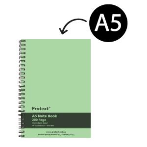 Protext Twin Wire PP Note Book A5 200 Page Lime