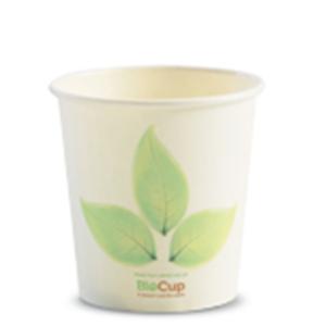 Biopak Biocup Single Wall 4Oz/118ml White Leaf Design Carton 2000