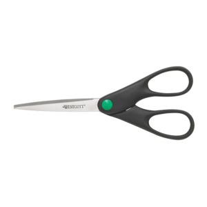 Westcott Kleenearth Straight Edge 178mm Scissors Black Handle