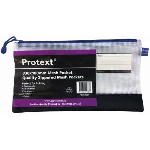 Protext Long Pencil Case Size Mesh Pouch With Note Holder