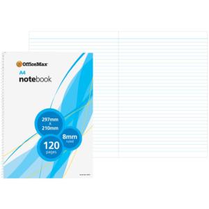 Officemax A4 Spiral Notebook 8mm Ruled 120 Pages