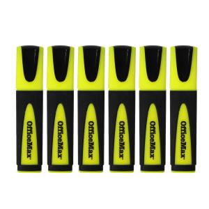 Officemax Yellow Desk Style Highlighters Chisel Tip Pack Of 6