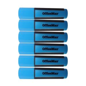 Officemax Desk Style Highlighters Chisel Tip Blue Pack Of 6