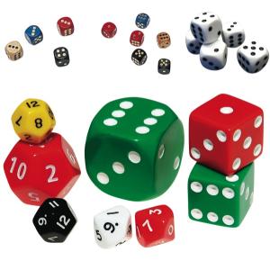 Dice Regular 15mm Dot Face Assorted Colours