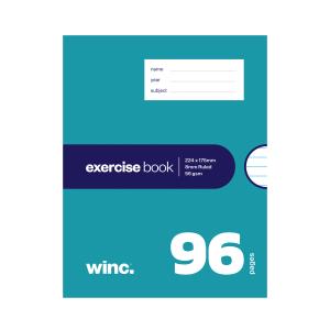 Winc Exercise Book 224x175mm 8mm Ruled 96 Pages