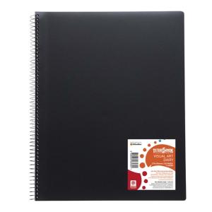 Teter Mek 279 x 356mm Visual Art Diary Spiral 110gsm Black Cover 120 Pages