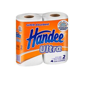 Handee Ultra 2264193 Kitchen Towel 2 Ply 60 Sheets Double Pack