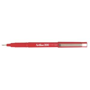 Artline 200 Fineline Pen 0.4mm Tip Red