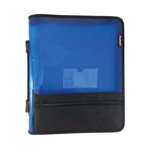 Protext Binder Buddy Handle Zip Pencil Case & Pockets 25mm 2 Ring Blue