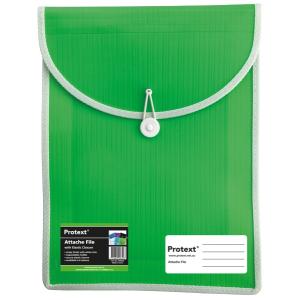 Protext File Attache A4 Lime Green Elastic Closure