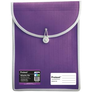 Protext File Attache A4 Purple Elastic Closure