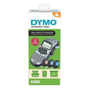 Dymo Letratag 100h Handheld Labeller Silver With Bonus Paper White Plastic White and Clear Tapes