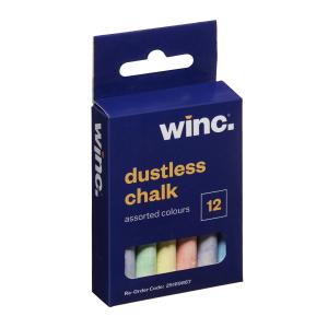 Winc Chalk Dustless Coloured Pack 12