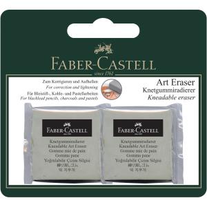 Faber-castell Pvc-free Kneadable Art Erasers Grey Blister Pack 2