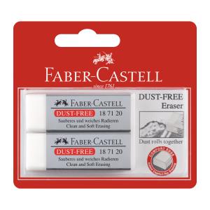 Faber-castell Dust-free Erasers White Large Blister Pack 2