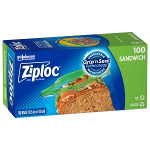 Ziploc Sandwich Bag Pack 100