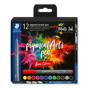 Staedtler Pigment Arts Brush Pen 371 Basic Colours 12 Pcs