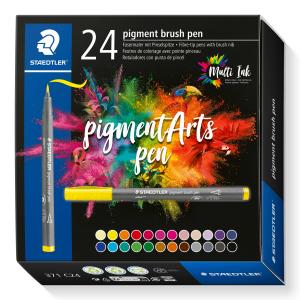 Staedtler Pigment Arts Brush Pen 371 Assorted Set 24