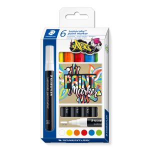Staedtler Lumocolor Paint Marker 349 Assorted Pack 6