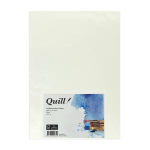 Quill Watercolour White Paper Medium 200gsm A4 Pack 25