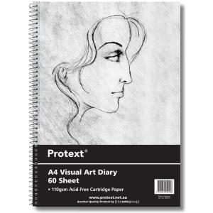 Protext Visual Art Diary A4 Clear Cover 110gsm 120 Page