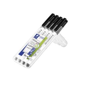 Staedtler Lumocolour Whiteboard Pen Black Wallet 4