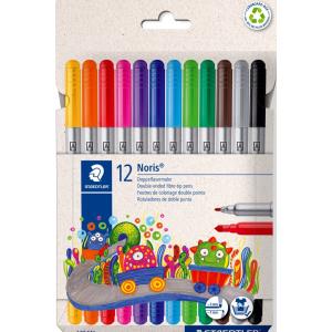 Staedtler Noris Fibre Tip Pens With 2 Tips Assorted Colours Of 12