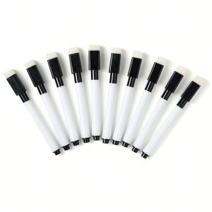 Creative Kids Write N Wipe Markers With Eraser Tip Black Pack 10