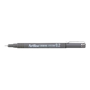 Artline Drawing System Fineliner Pen Extra Fine 0.2mm Black Each