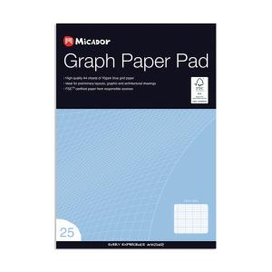 Micador Graph Pads 25 Sheets G13 2mm A4