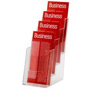Esselte Brochure Holder Free Standing 4 Tier 4 Compartment Portrait DL Clear