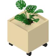 Steelco Grow Mobile Planter Box Half Height Single Wide 475h x 455w x 450d - 1 Pot Hole White Satin