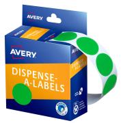 Avery Circle Dispenser Labels 24mm Diameter Green 500 Labels