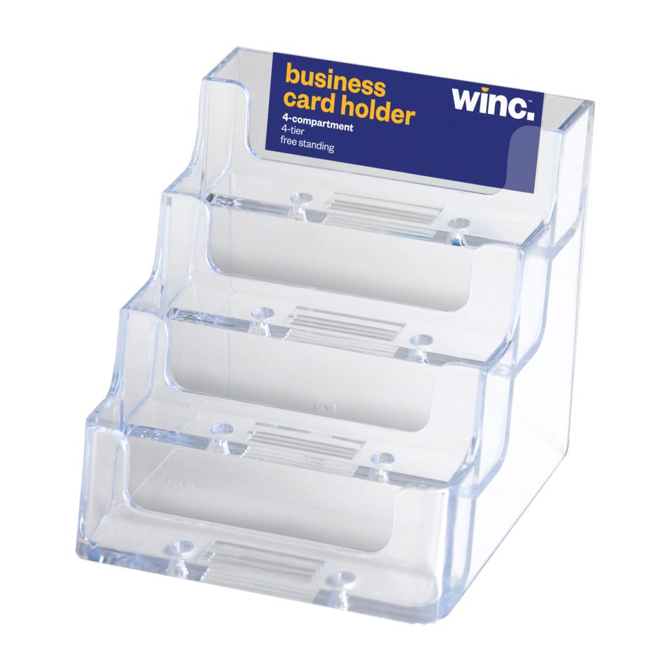 Winc Business Card Holder Freestanding 4 Tier Clear