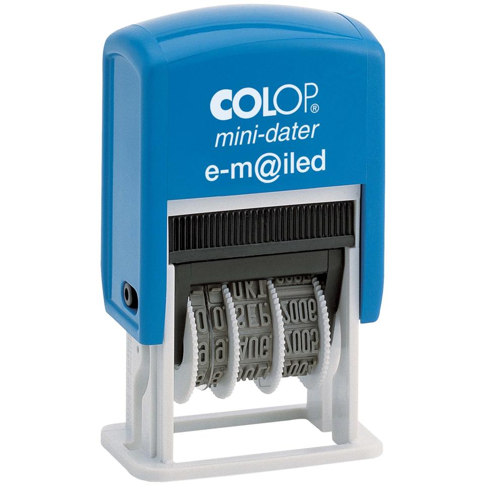 Colop Mini Date 'Emailed' Self-Inking Stamp With Blue & Red Ink