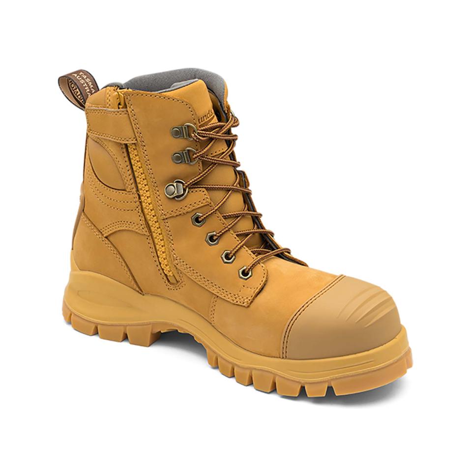 Blundstone 992 Lace Up/Zip Safety Boot Rubber Sole Wheat Size 10