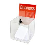 Esselte Suggestion Ballot Box with Header Card & Lock Large Clear