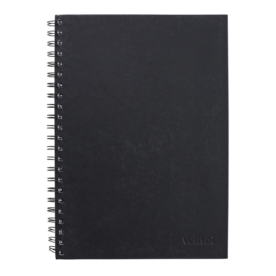 Winc Hardcover Spiral Notebook Ruled A4 200 Pages Black Winc