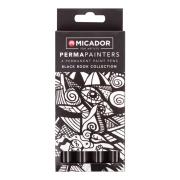 Micador For Artists Permapainters Paint Pens Black Pack 4