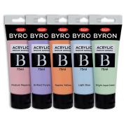 Jasart Byron Acrylic Paint 75ml Pastel Set 5
