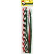 Xmas Chenille Red Green Wht Candy 30 Pieces