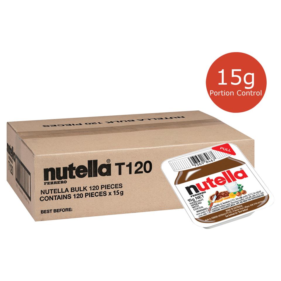 Nutella Hazelnut Chocolate Spread Portion Control 15g Carton 120