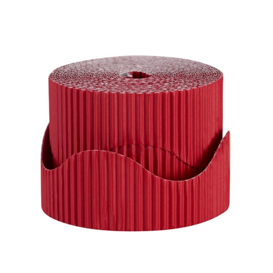 Rainbow Corrugated Border Roll Scalloped 60mmx15m Red Pack Of 2