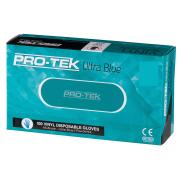 Protek Ultra Blue Disposable Vinyl Gloves Powdered Blue Small Box 100