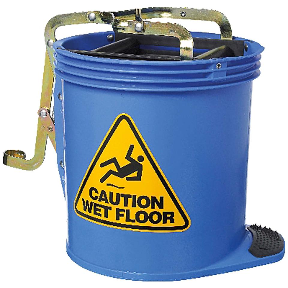 Cleera Heavy Duty Wringer Mop Bucket on Wheels 15L Blue